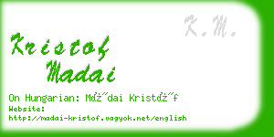 kristof madai business card